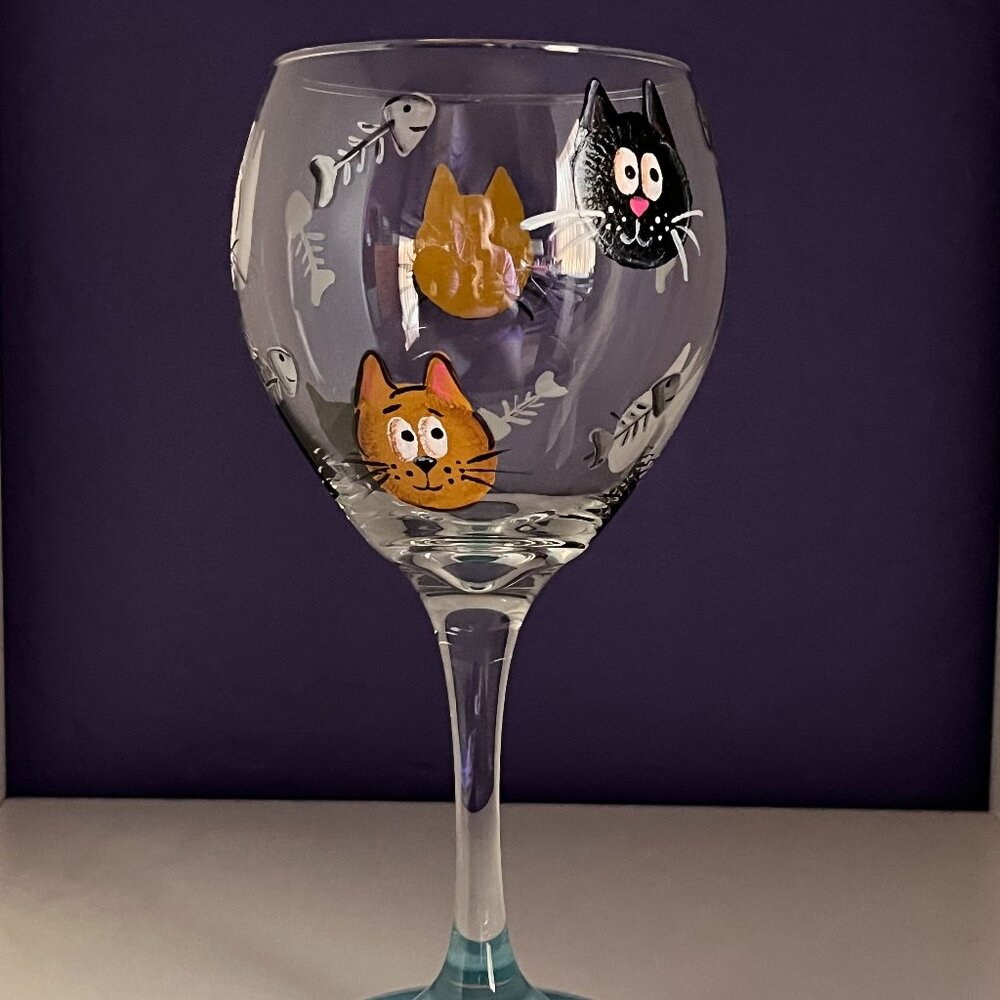 Cat Wine Glass